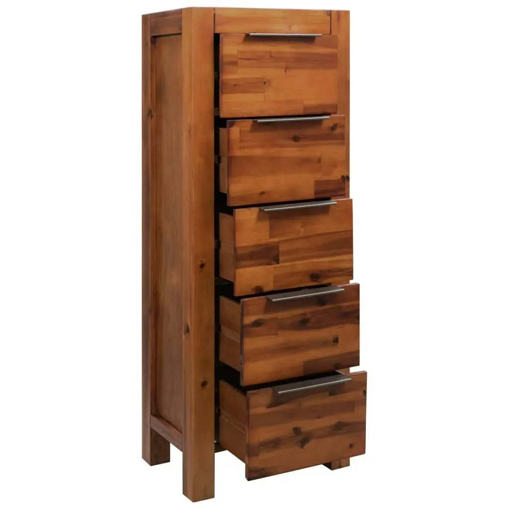 Chest of Drawers Solid Acacia Wood 45x32x115 cm 245190