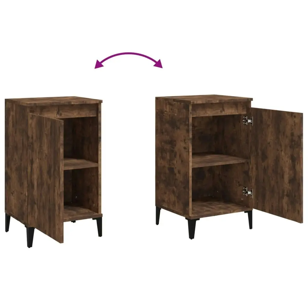 Bedside Cabinets 2 pcs Smoked Oak 40x35x70 cm Engineered Wood 819655