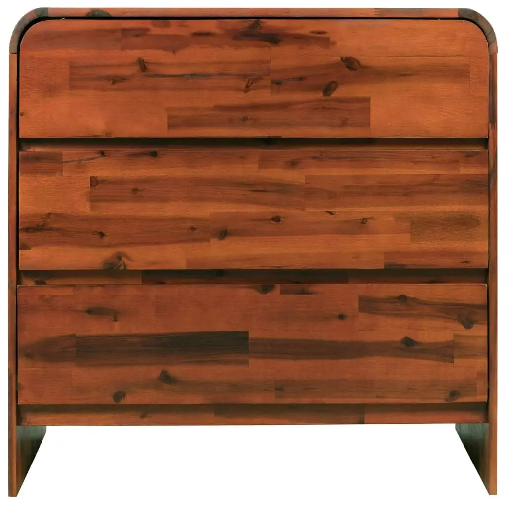 Chest of Drawers Solid Acacia Wood 90x37x75 cm 245195