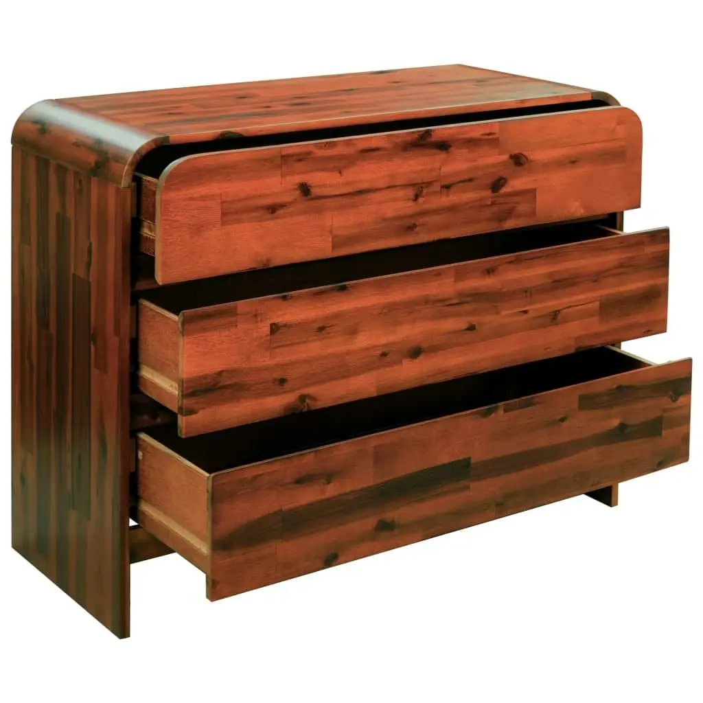 Chest of Drawers Solid Acacia Wood 90x37x75 cm 245195