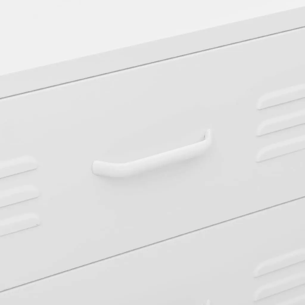 Chest of Drawers White 80x35x101.5 cm Steel 336206