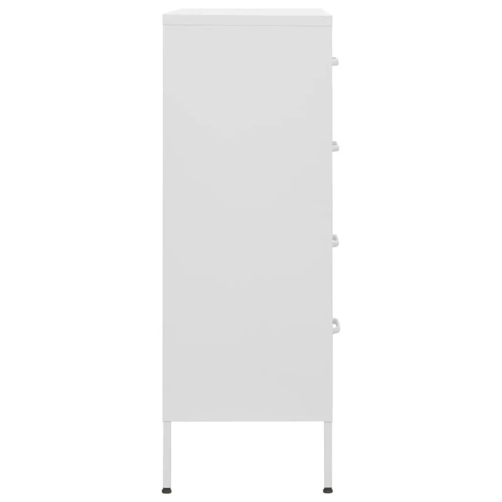 Chest of Drawers White 80x35x101.5 cm Steel 336206