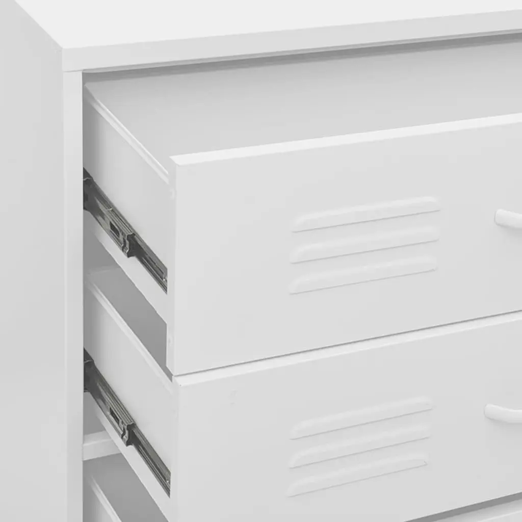 Chest of Drawers White 80x35x101.5 cm Steel 336206