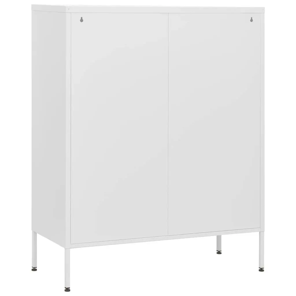 Chest of Drawers White 80x35x101.5 cm Steel 336206