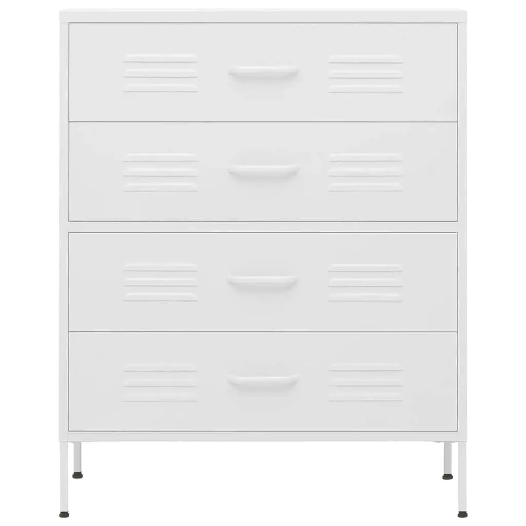 Chest of Drawers White 80x35x101.5 cm Steel 336206