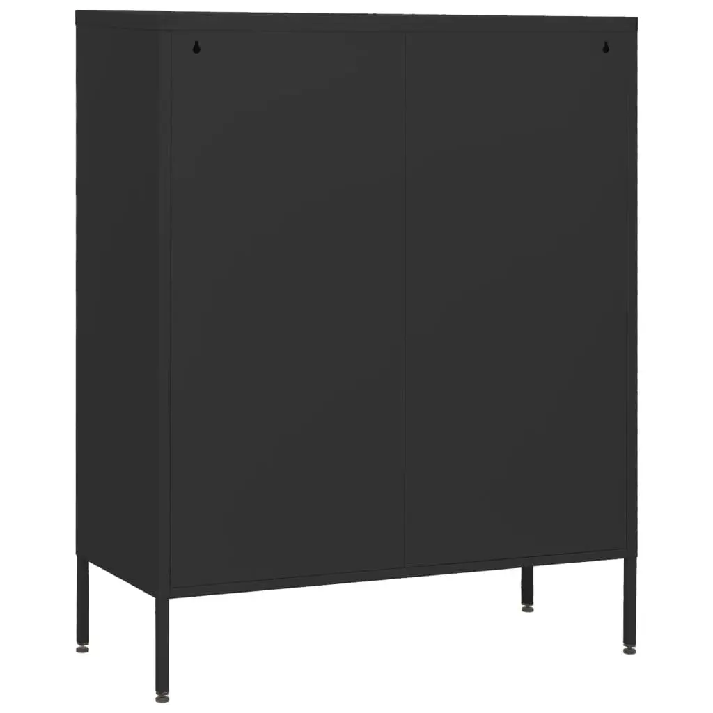 Chest of Drawers Black 80x35x101.5 cm Steel 336205