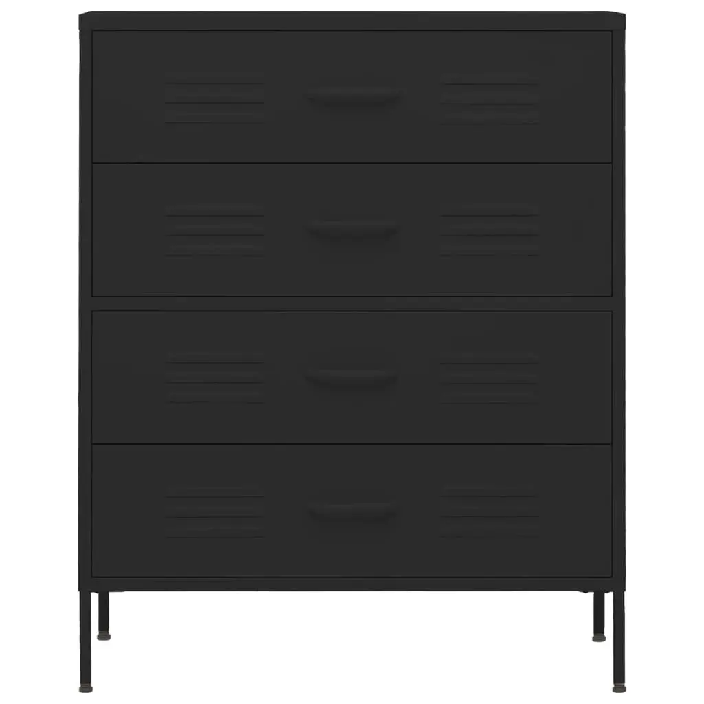 Chest of Drawers Black 80x35x101.5 cm Steel 336205