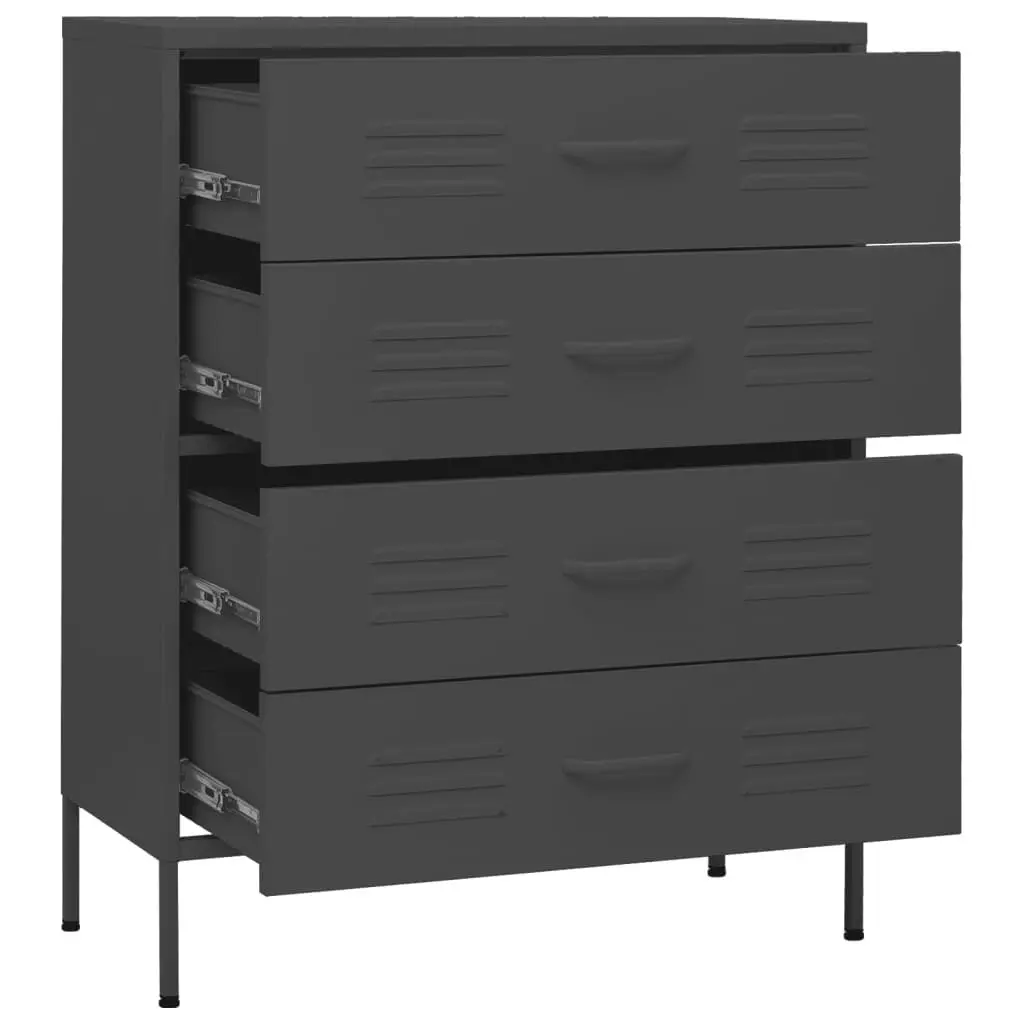 Chest of Drawers Anthracite 80x35x101.5 cm Steel 336204