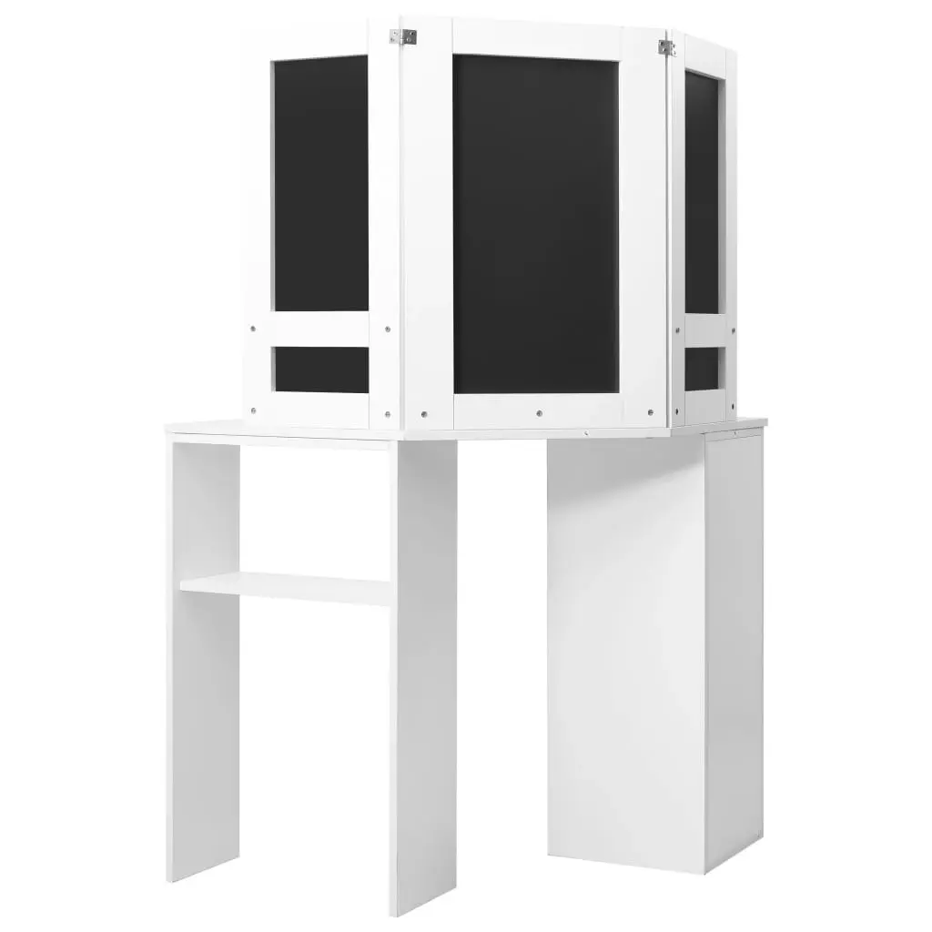 Corner Dressing Table Make-up Table with LED Light White 288450