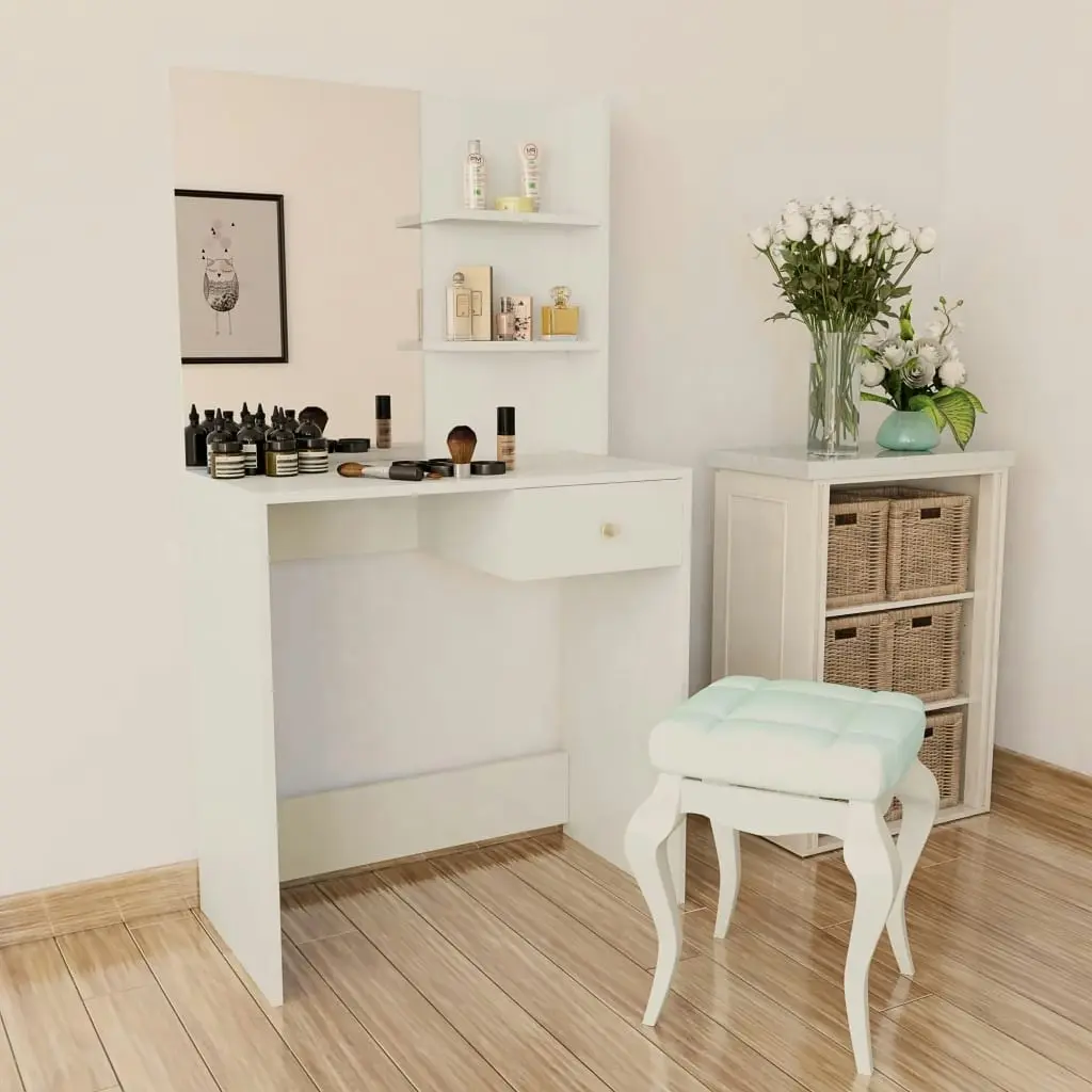 Dressing Table Engineered Wood 75x40x141 cm White 244861