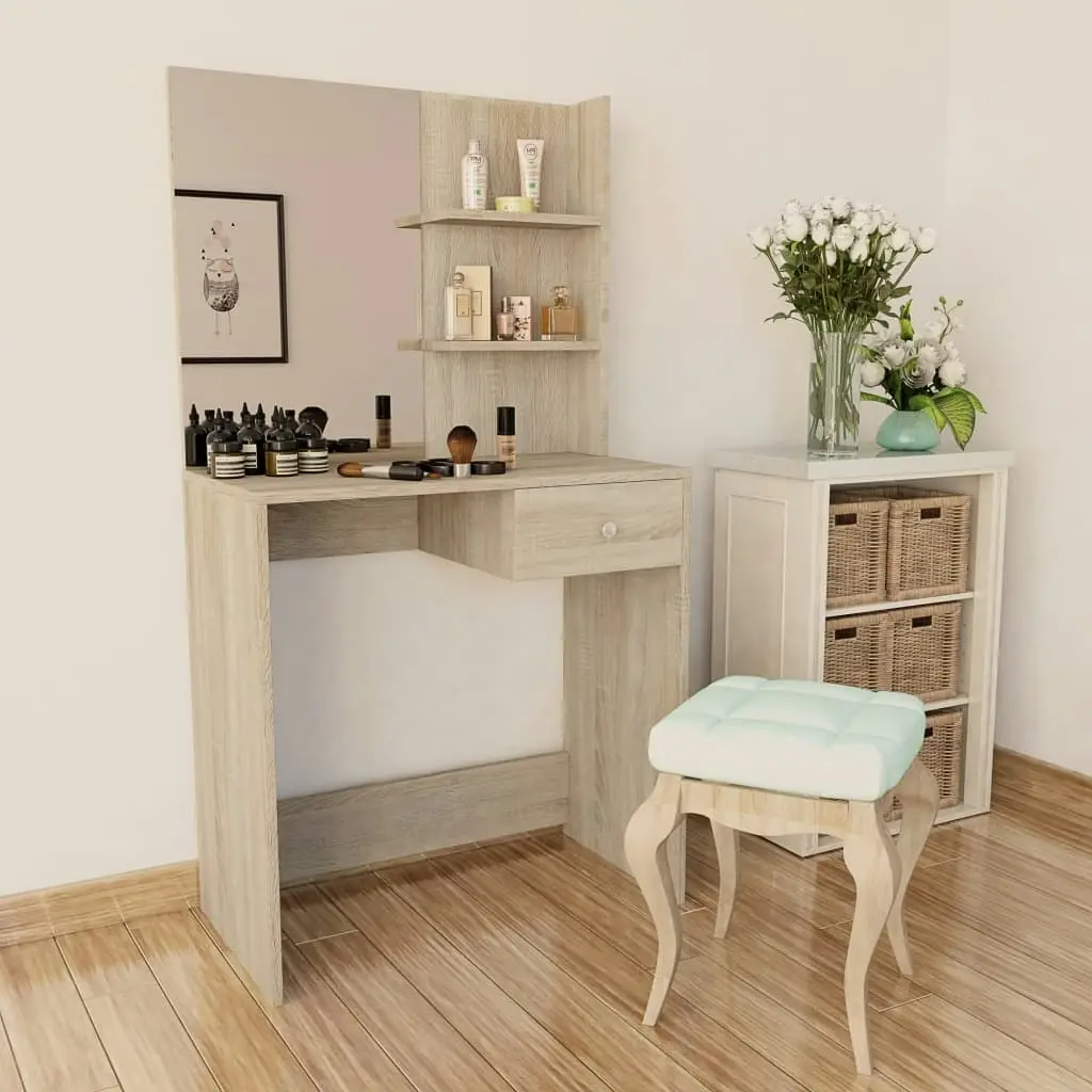 Dressing Table Engineered Wood 75x40x141 cm Oak 244862