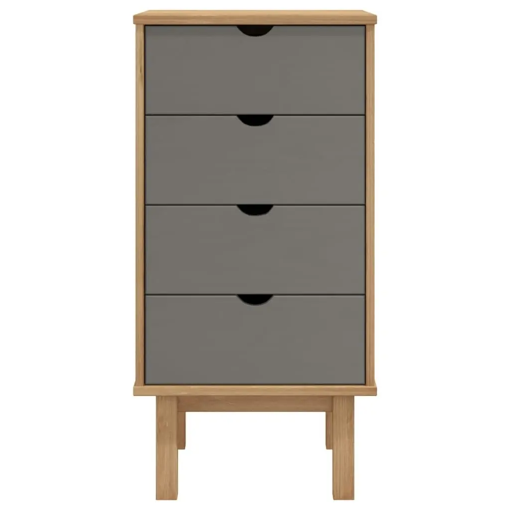 Drawer Cabinet OTTA Brown&Grey 45x39x90cm Solid Wood Pine 348580