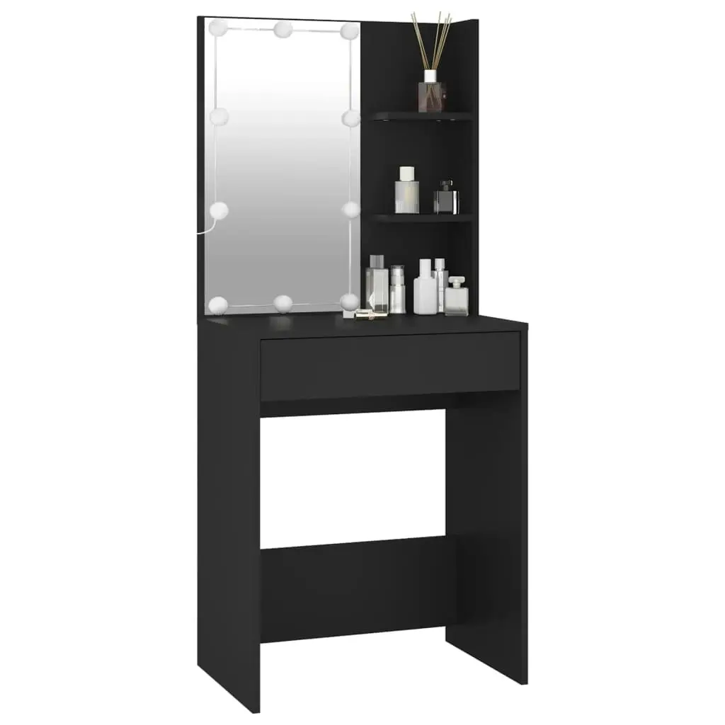 Dressing Table with LED Black 60x40x140 cm 808829