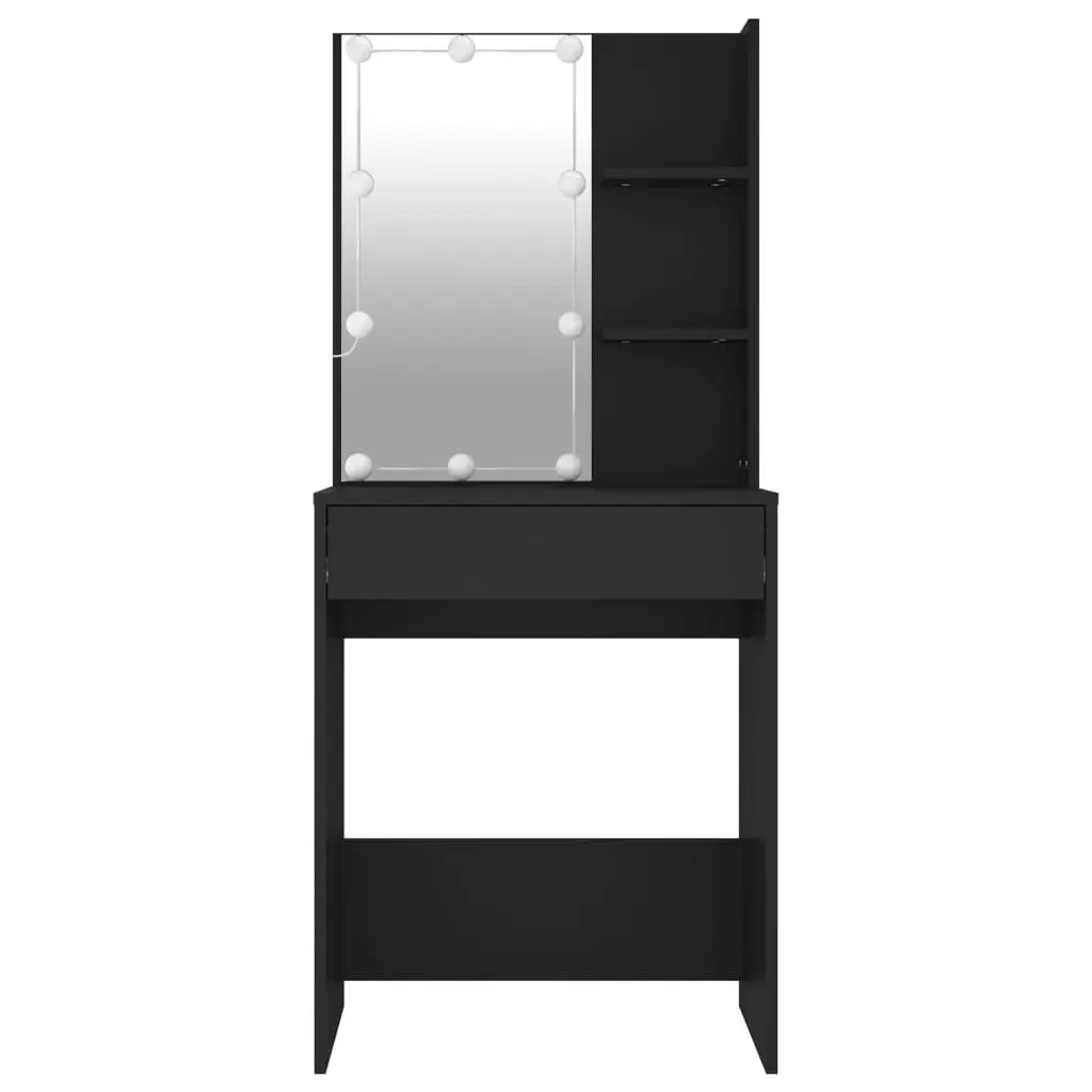 Dressing Table with LED Black 60x40x140 cm 808829