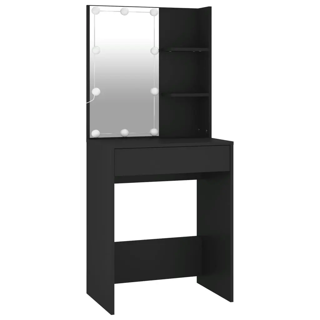 Dressing Table with LED Black 60x40x140 cm 808829