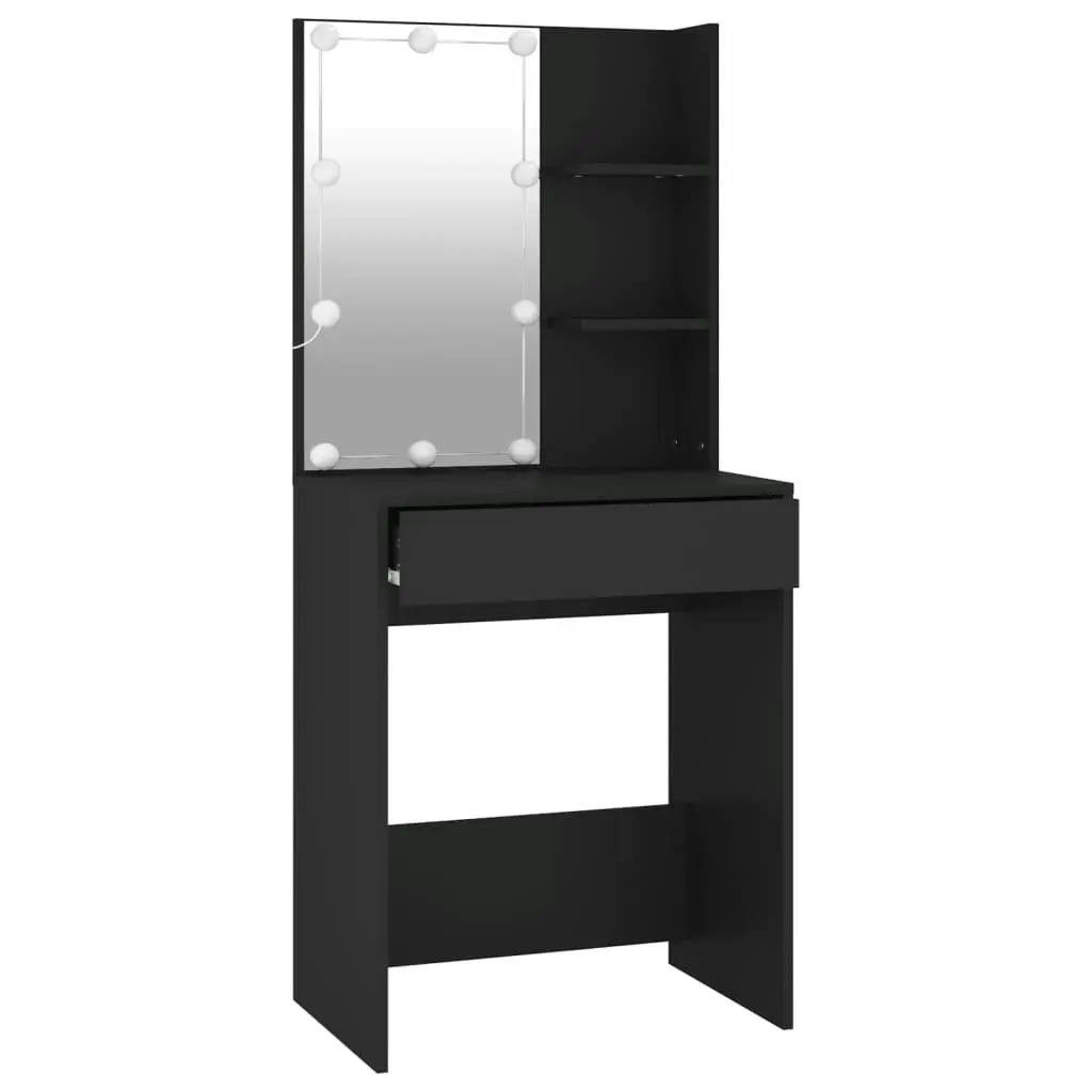 Dressing Table with LED Black 60x40x140 cm 808829