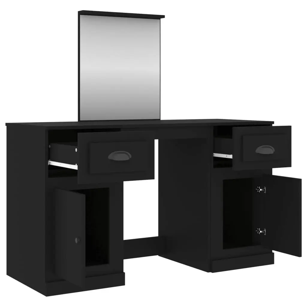 Dressing Table with Mirror Black 130x50x132.5 cm 3185336