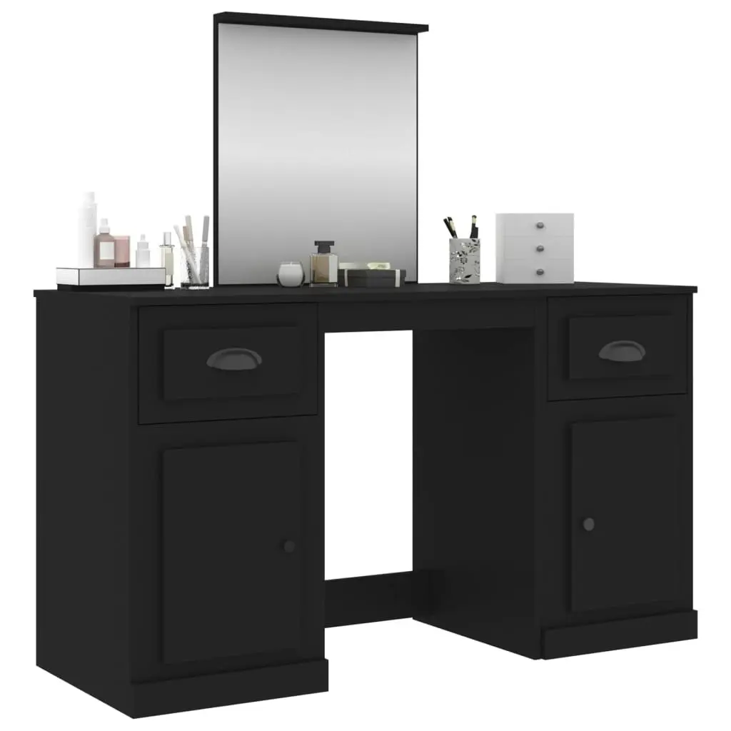 Dressing Table with Mirror Black 130x50x132.5 cm 3185336