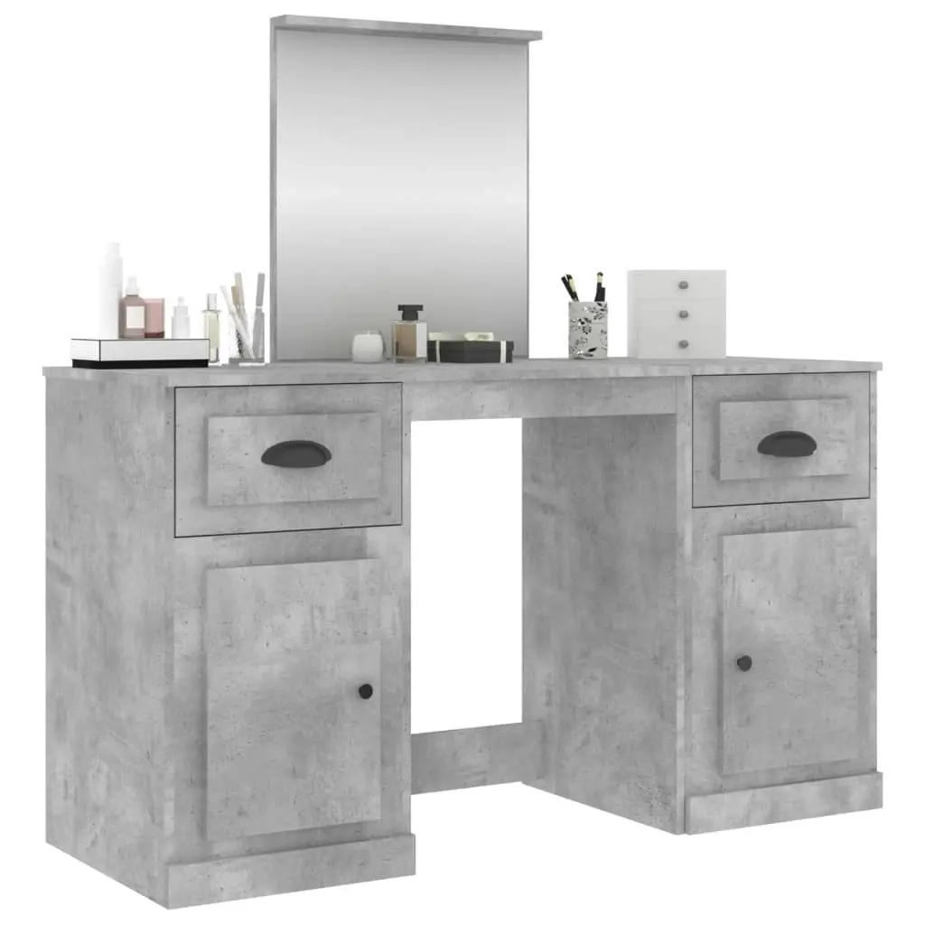 Dressing Table with Mirror Concrete Grey 130x50x132.5 cm 3185339