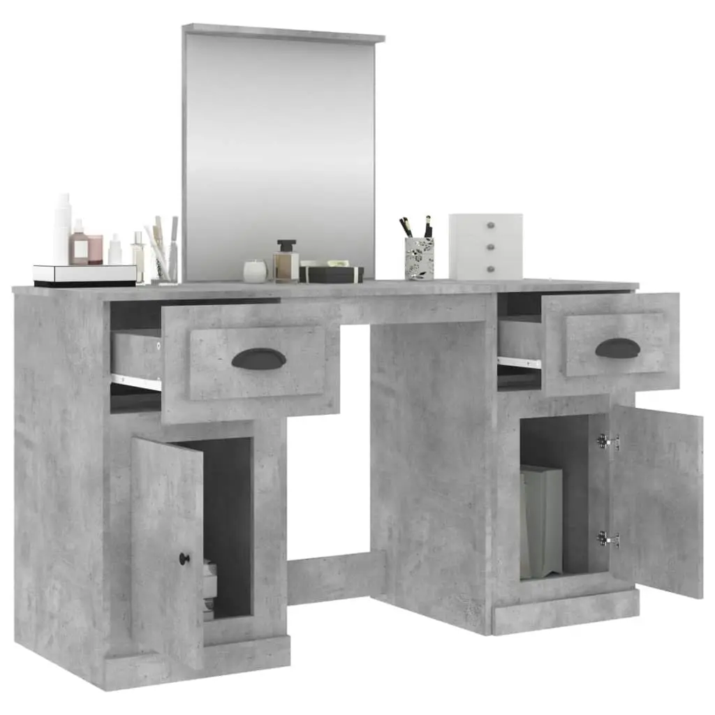 Dressing Table with Mirror Concrete Grey 130x50x132.5 cm 3185339