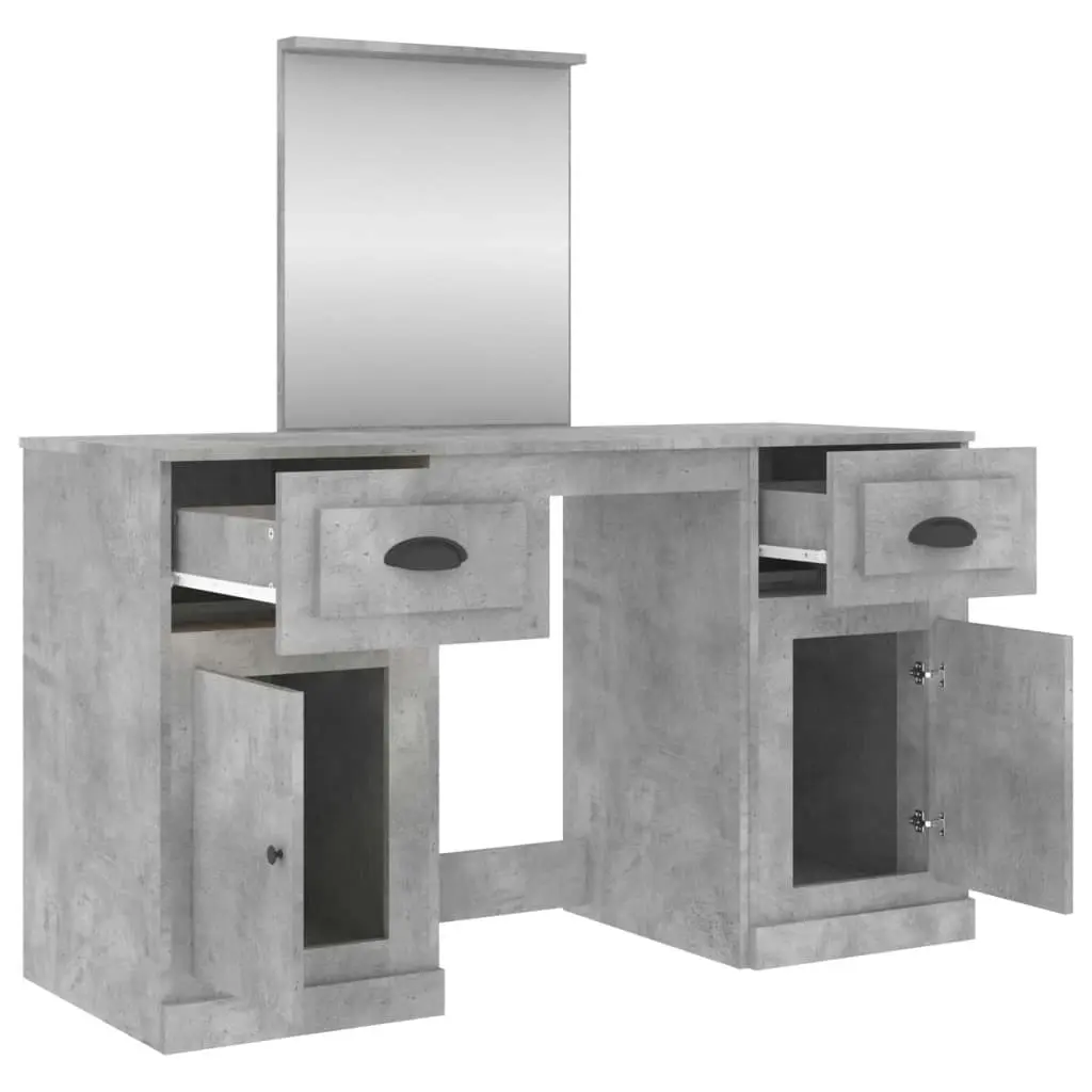 Dressing Table with Mirror Concrete Grey 130x50x132.5 cm 3185339