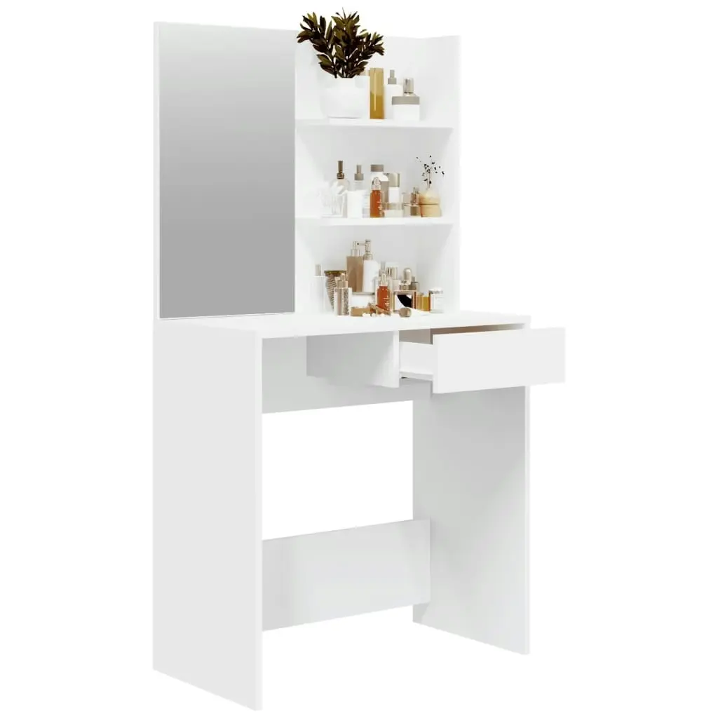 Dressing Table with Mirror White 74.5x40x141 cm 802804