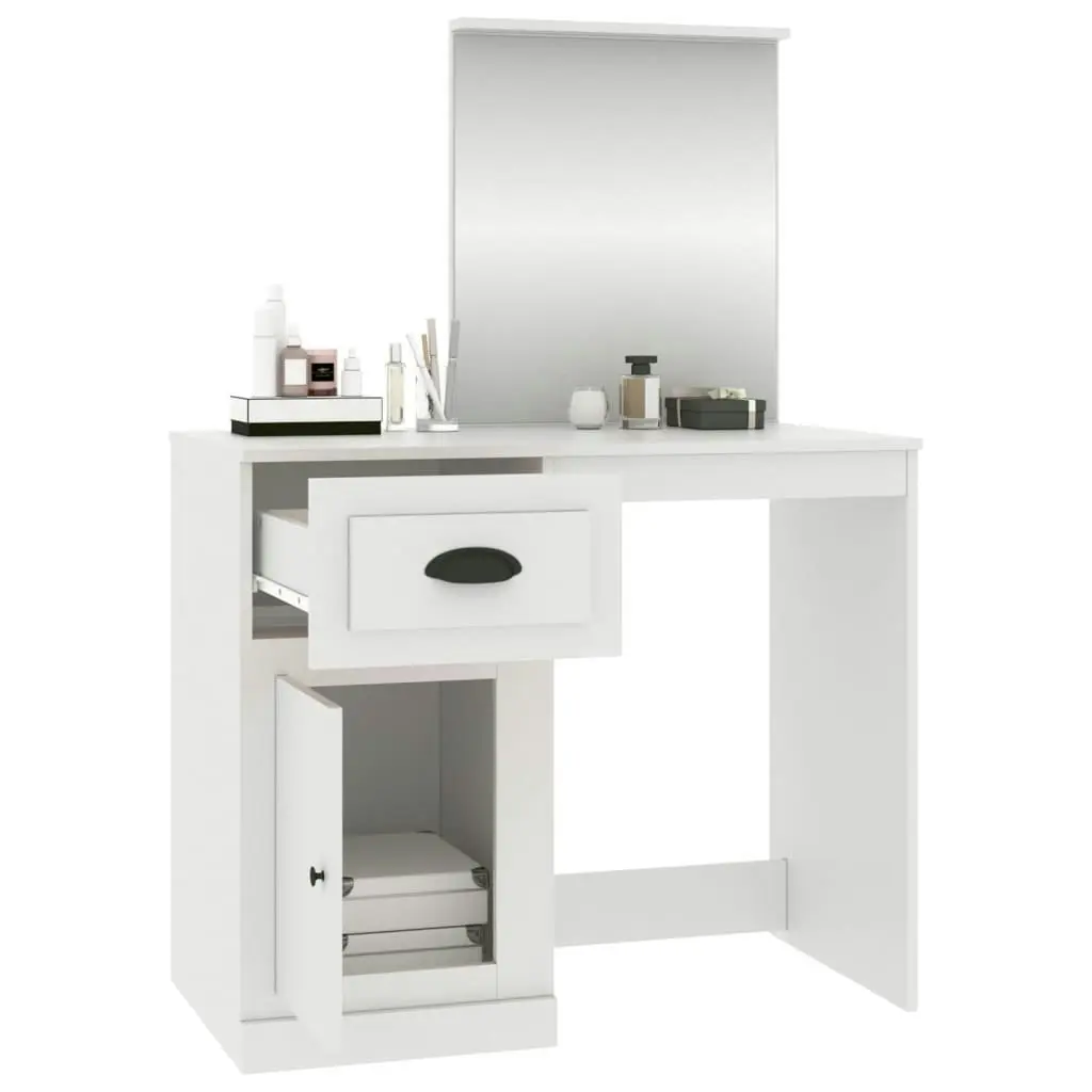 Dressing Table with Mirror White 90x50x132.5 cm Engineered Wood 816760