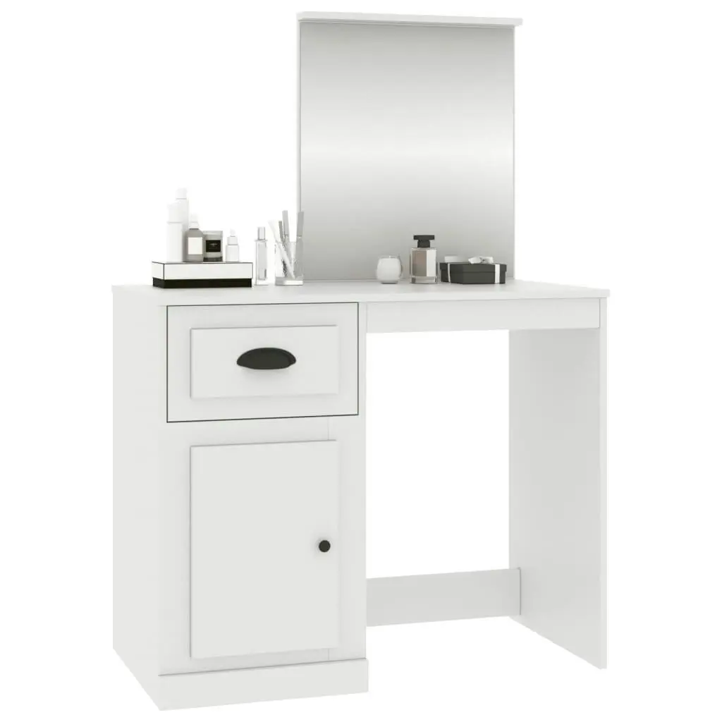 Dressing Table with Mirror White 90x50x132.5 cm Engineered Wood 816760