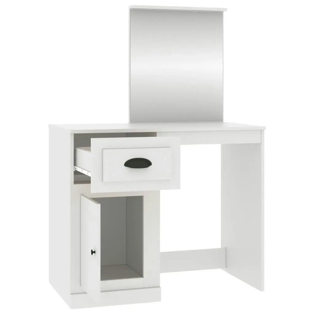 Dressing Table with Mirror White 90x50x132.5 cm Engineered Wood 816760