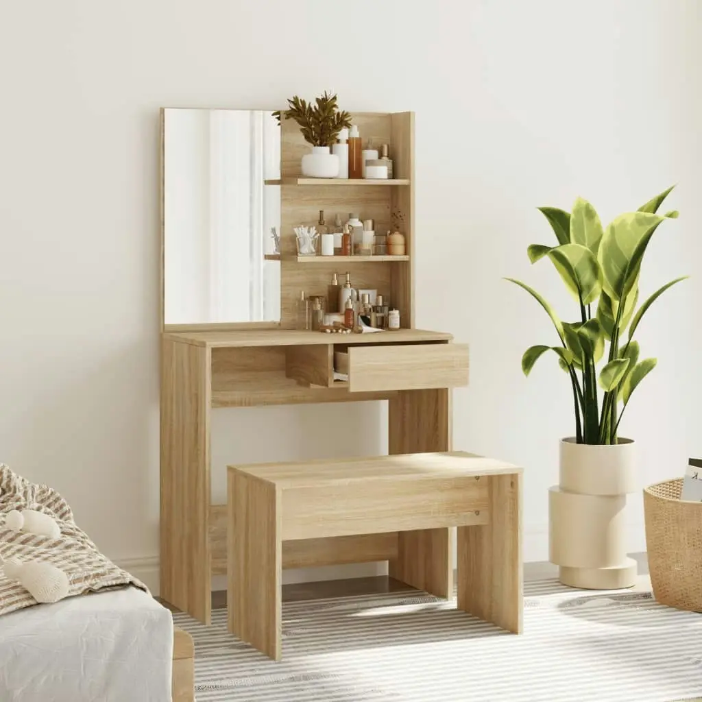 Dressing Table Set Sonoma Oak 74.5x40x141 cm 3114141