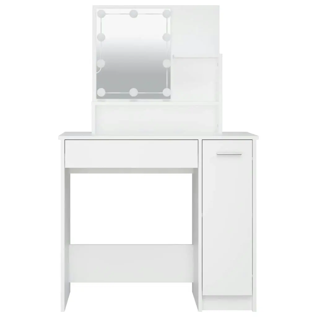 Dressing Table with LED White 86.5x35x136 cm 808810