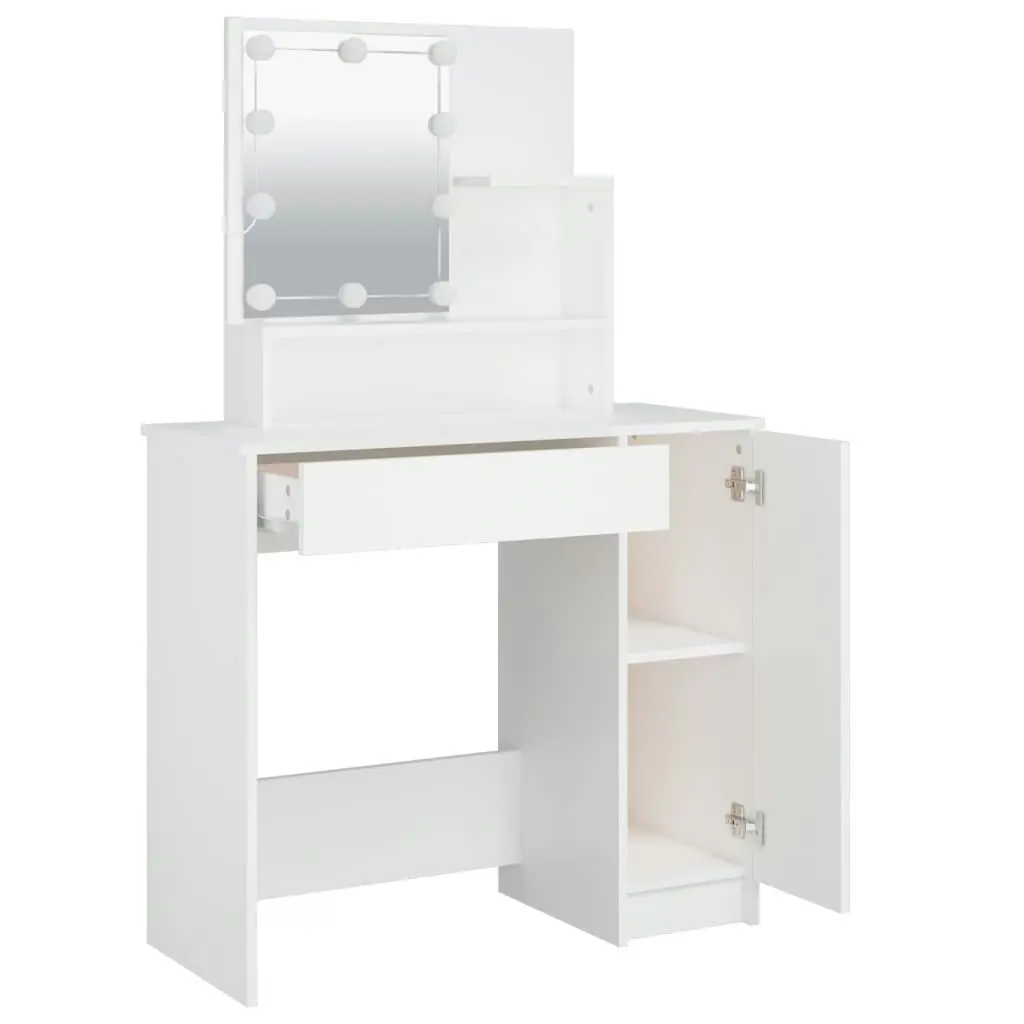 Dressing Table with LED White 86.5x35x136 cm 808810