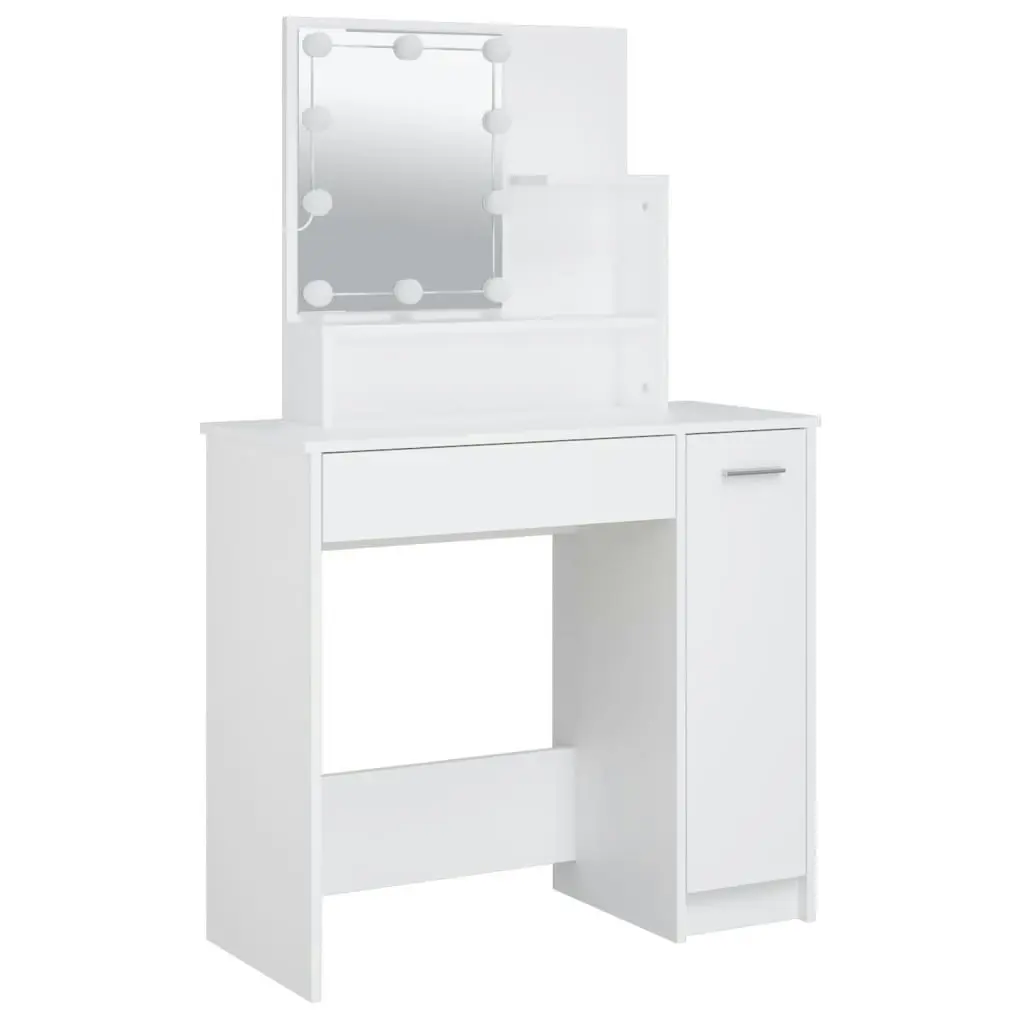 Dressing Table with LED White 86.5x35x136 cm 808810