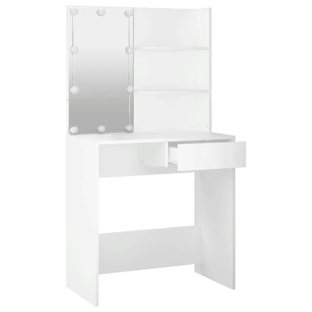 Dressing Table with LED White 74.5x40x141 cm 808801