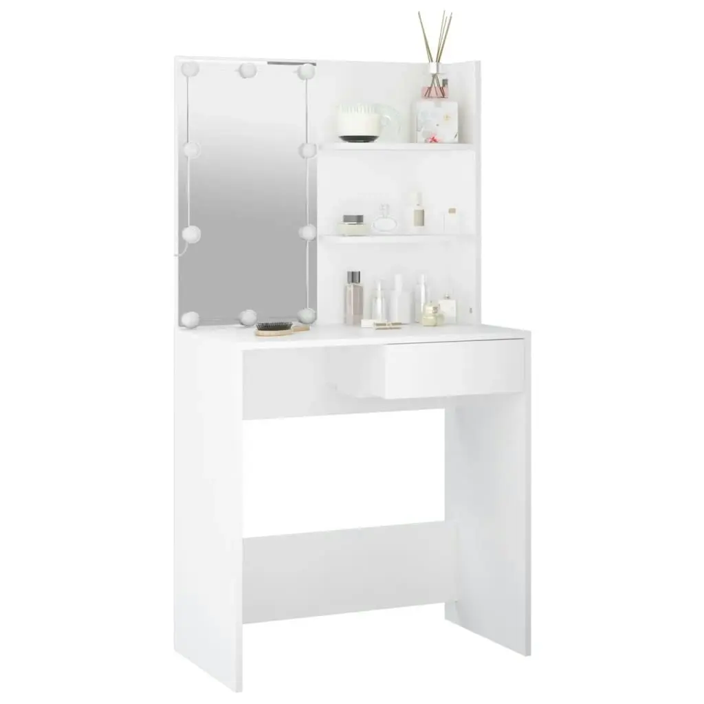 Dressing Table with LED White 74.5x40x141 cm 808801