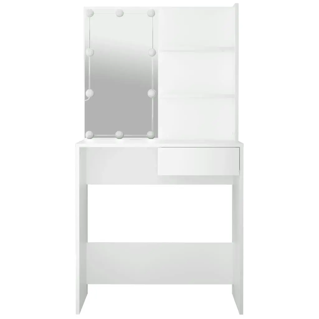 Dressing Table with LED White 74.5x40x141 cm 808801