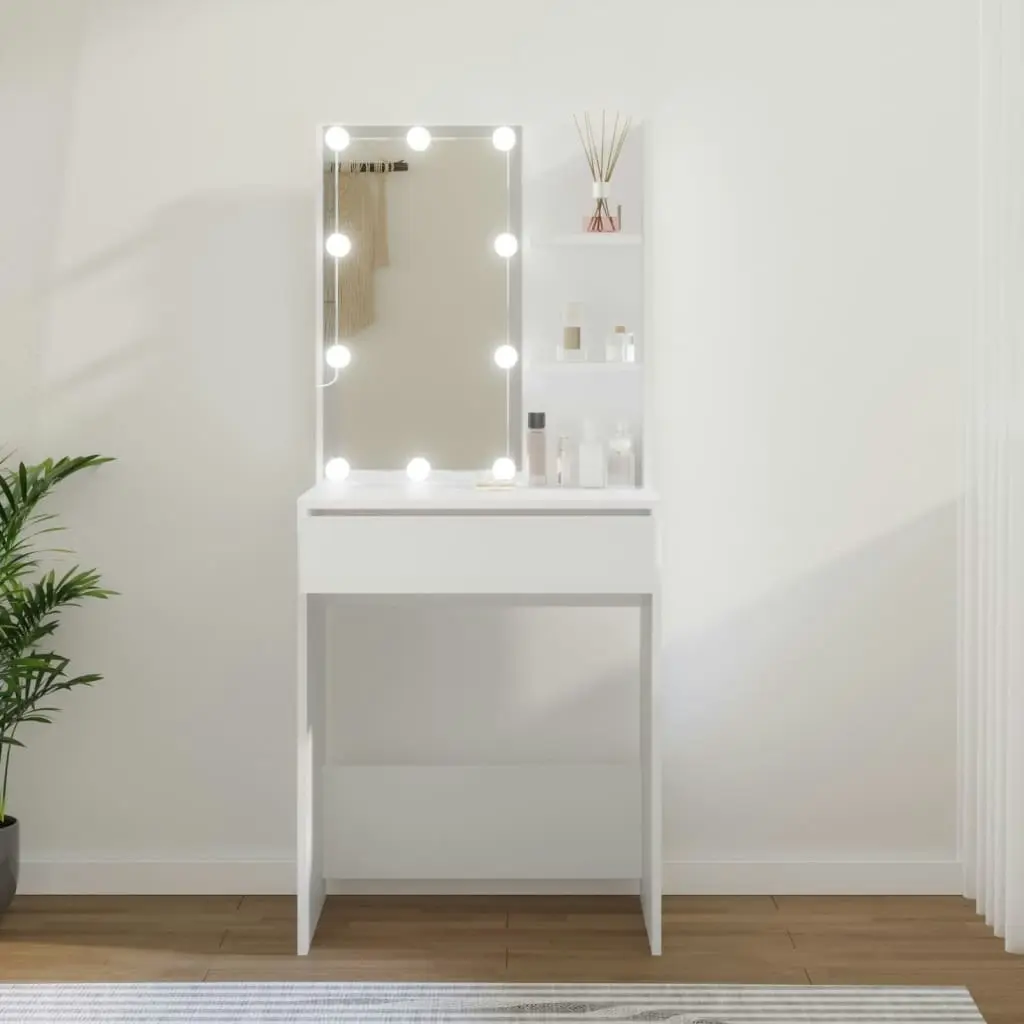 Dressing Table with LED White 60x40x140 cm 808828