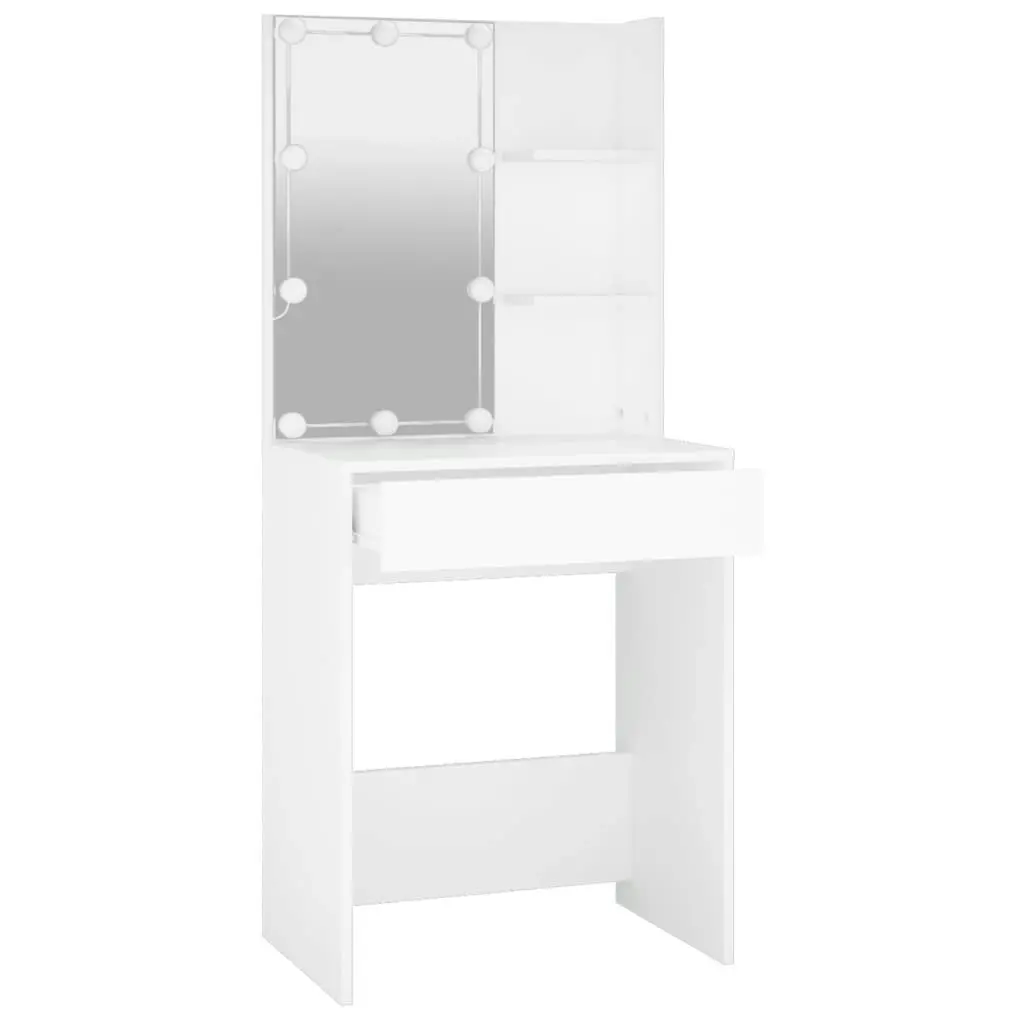 Dressing Table with LED White 60x40x140 cm 808828