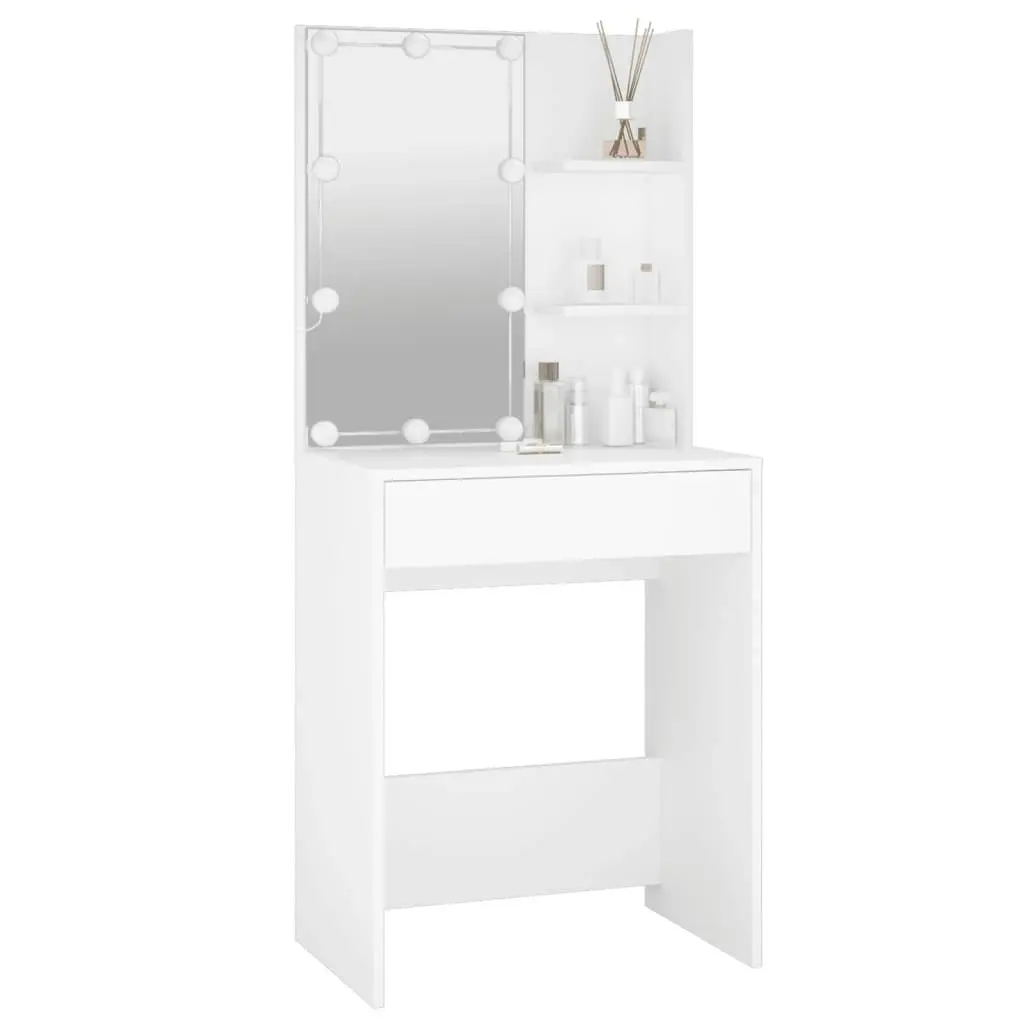 Dressing Table with LED White 60x40x140 cm 808828