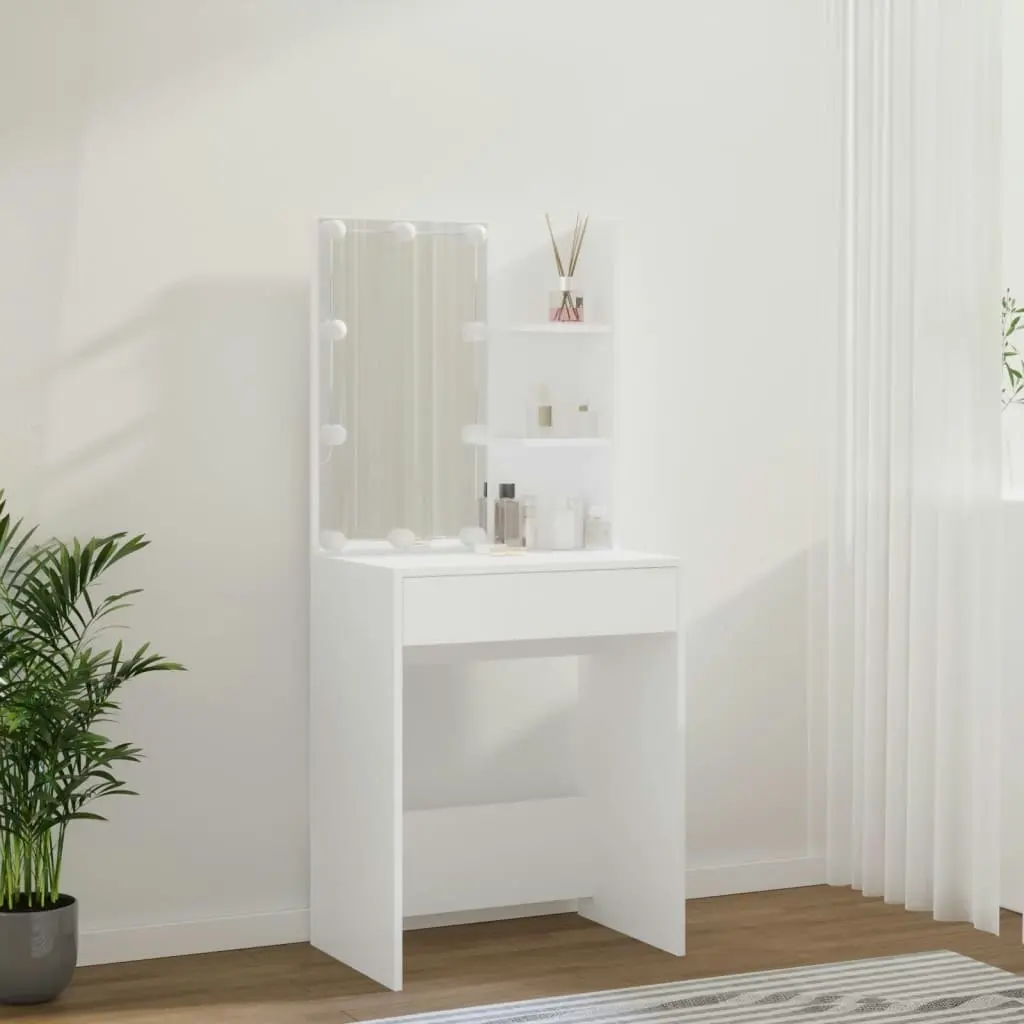 Dressing Table with LED White 60x40x140 cm 808828