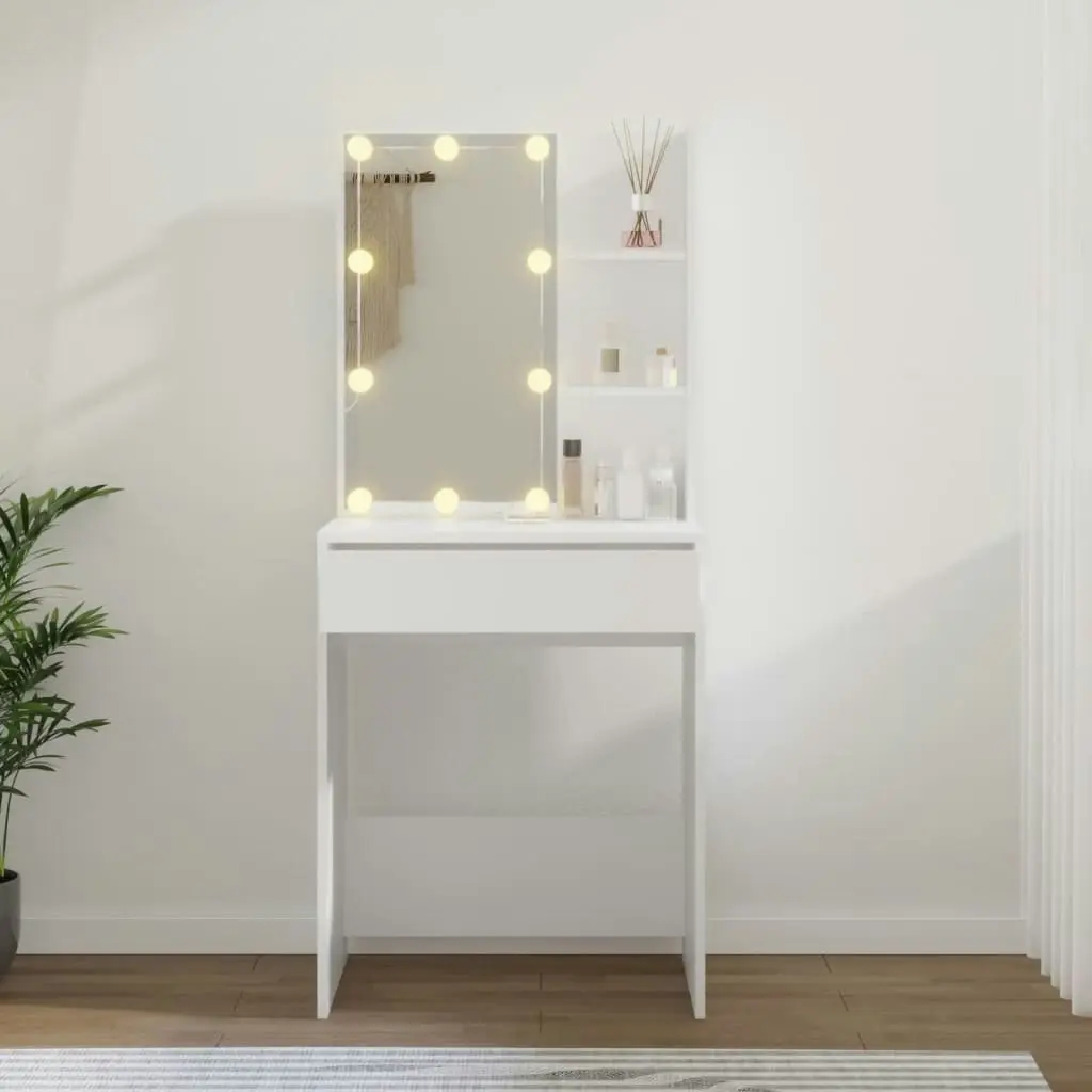 Dressing Table with LED White 60x40x140 cm 808828