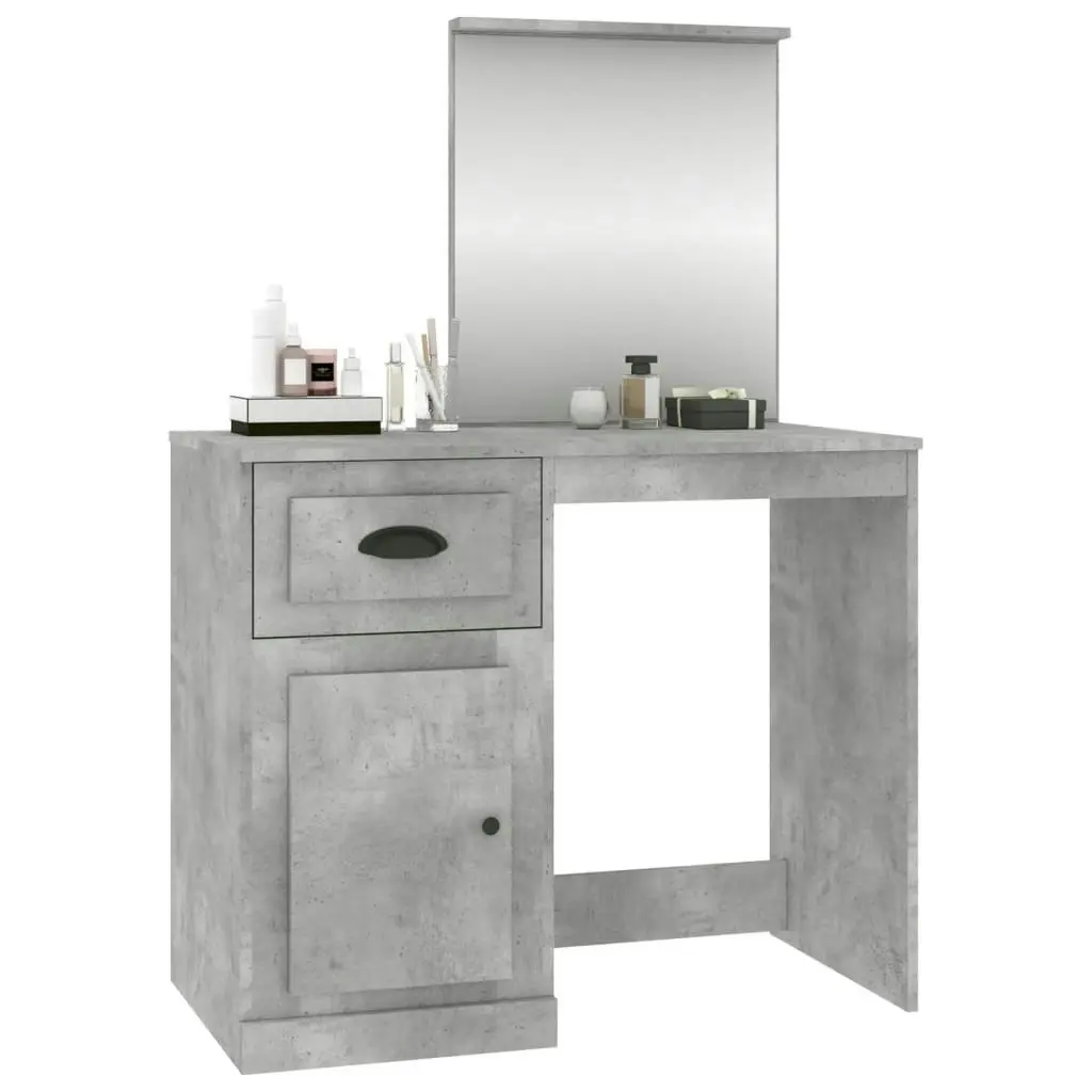 Dressing Table with Mirror Concrete Grey 90x50x132.5 cm Engineered Wood 816764