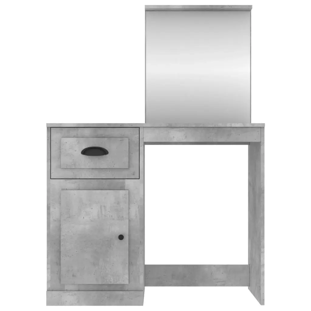 Dressing Table with Mirror Concrete Grey 90x50x132.5 cm Engineered Wood 816764