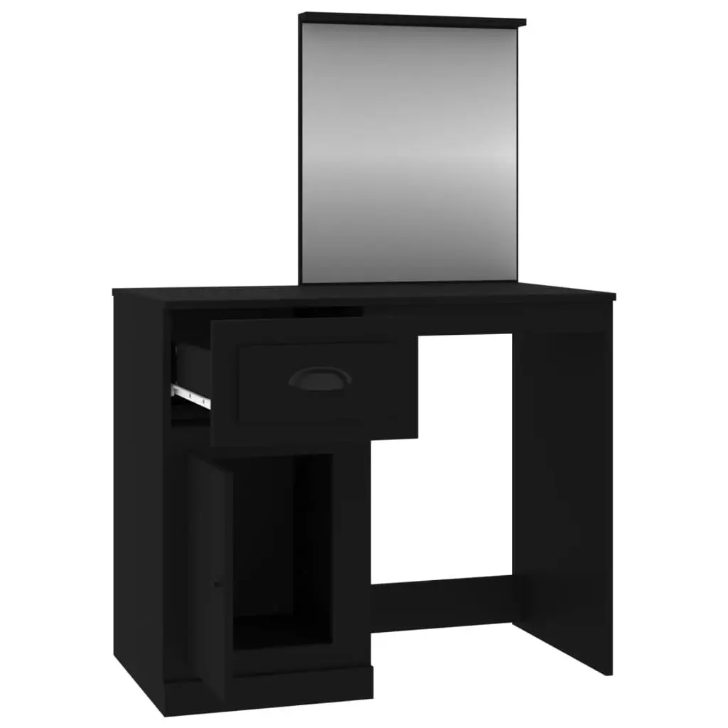 Dressing Table with Mirror Black 90x50x132.5 cm Engineered Wood 816761