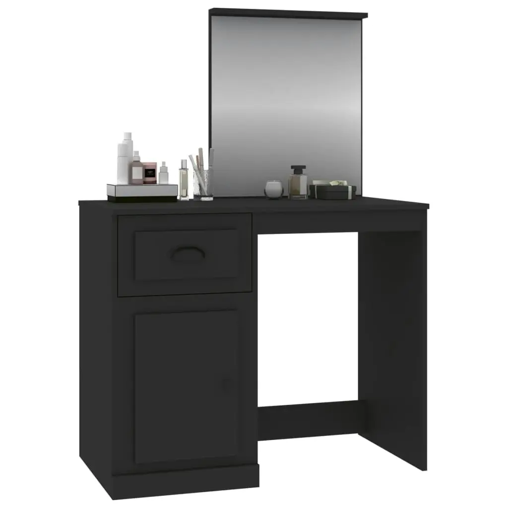 Dressing Table with Mirror Black 90x50x132.5 cm Engineered Wood 816761