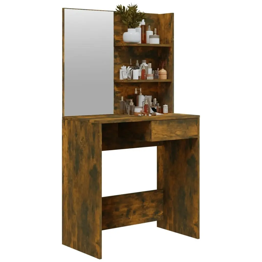 Dressing Table with Mirror Smoked Oak 74.5x40x141 cm 820490