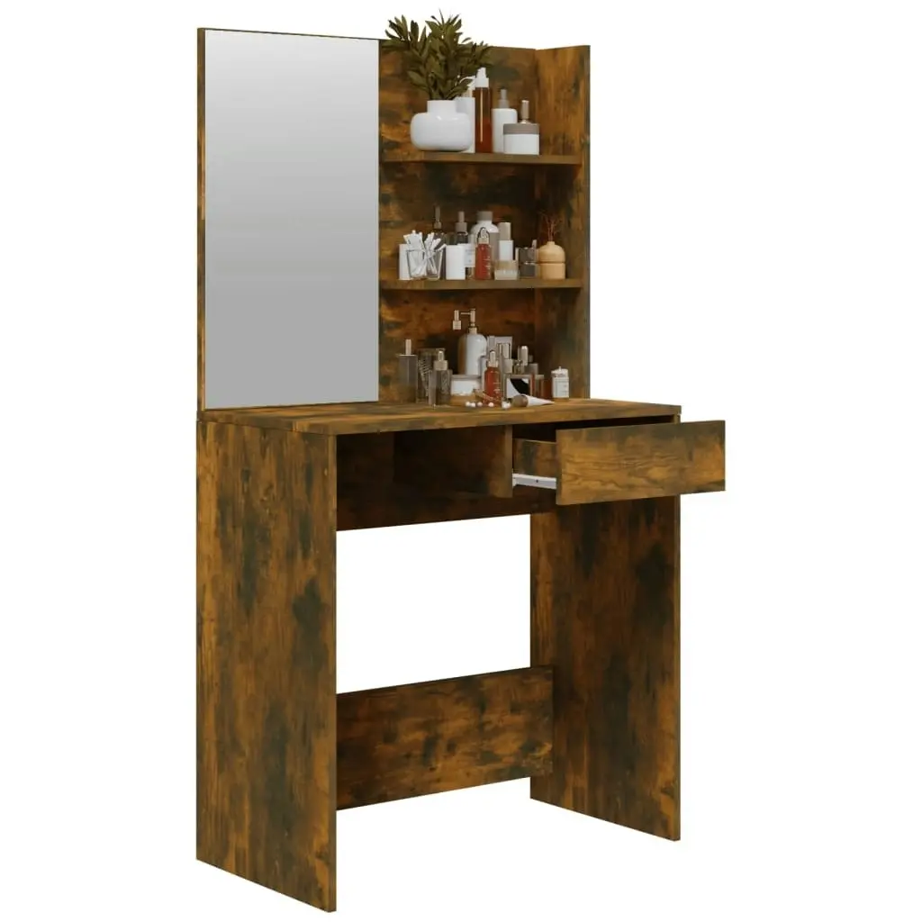 Dressing Table with Mirror Smoked Oak 74.5x40x141 cm 820490