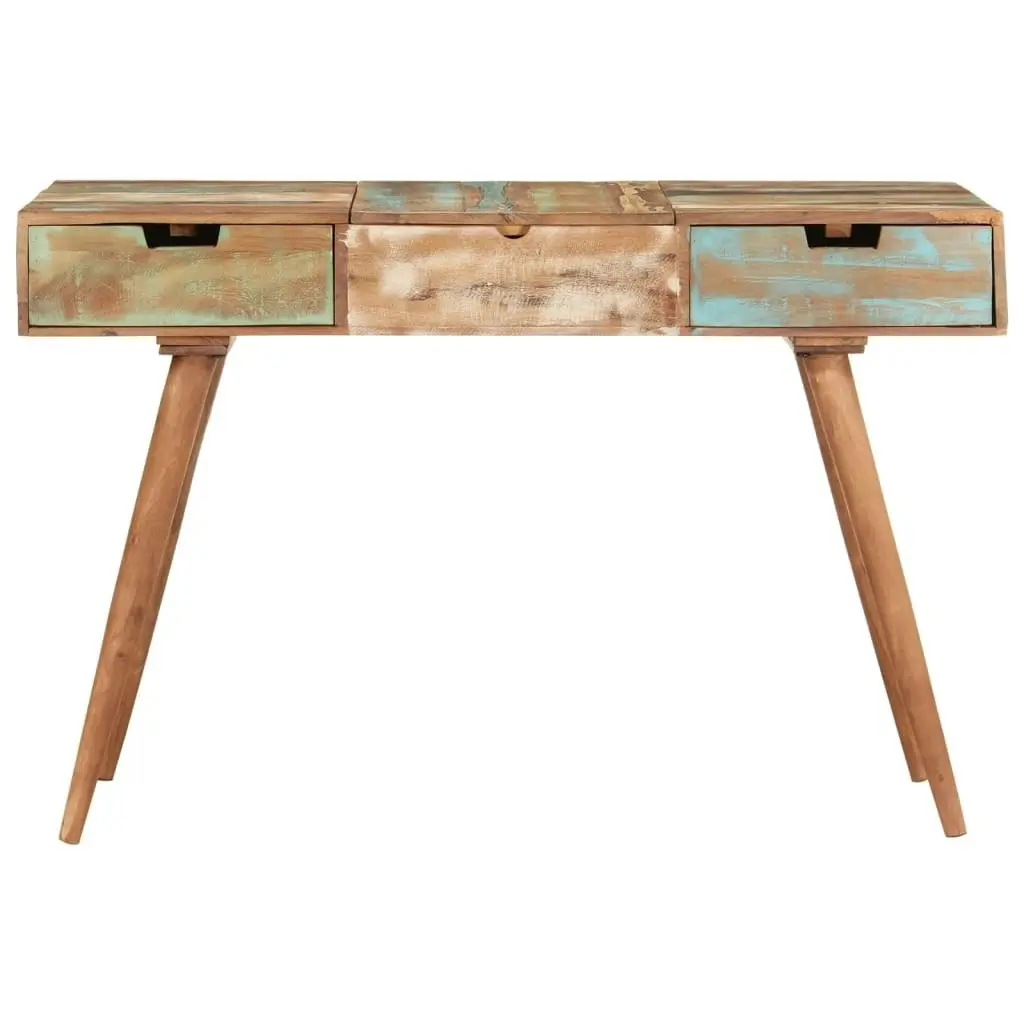 Dressing Table with Mirror 112x45x76 cm Solid Reclaimed Wood 323591