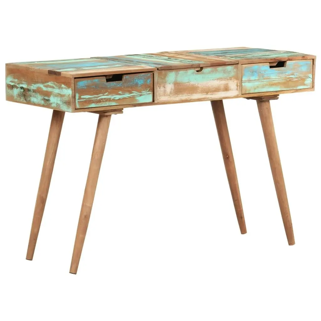 Dressing Table with Mirror 112x45x76 cm Solid Reclaimed Wood 323591