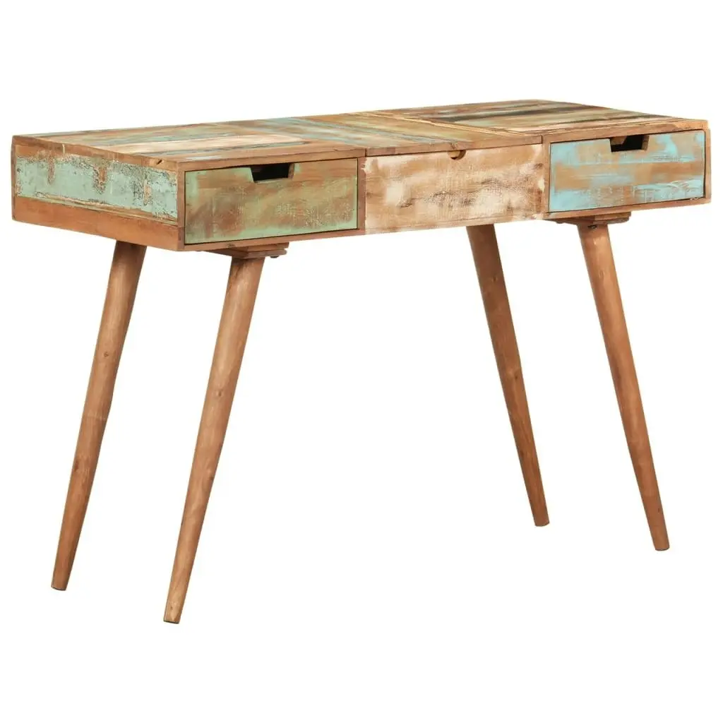 Dressing Table with Mirror 112x45x76 cm Solid Reclaimed Wood 323591